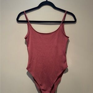 Forever 21 Ribbed Bodysuit in Mauve